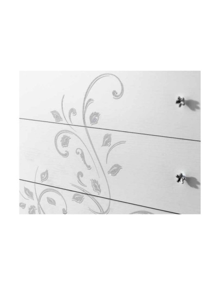 Camera da letto Marianna bianco neve con serigrafie glitter - Kallea