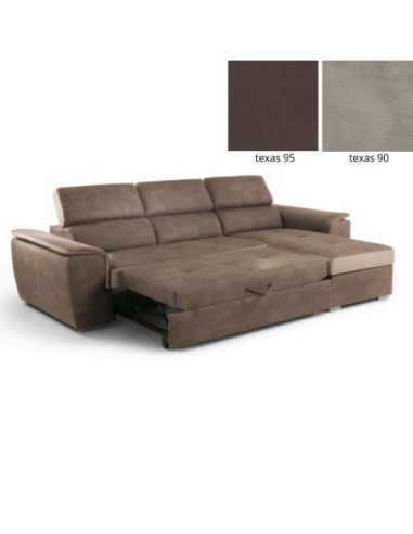 Divano letto Symposio con penisola tortora grigio - Kallea