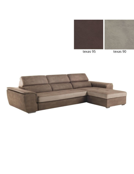 Divano letto Symposio con penisola tortora grigio - Kallea