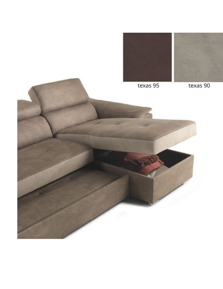 Divano letto Symposio con penisola tortora grigio - Kallea
