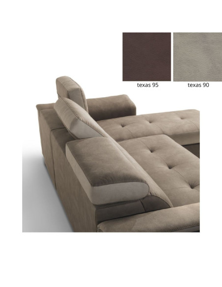 Divano letto Symposio con penisola tortora grigio - Kallea