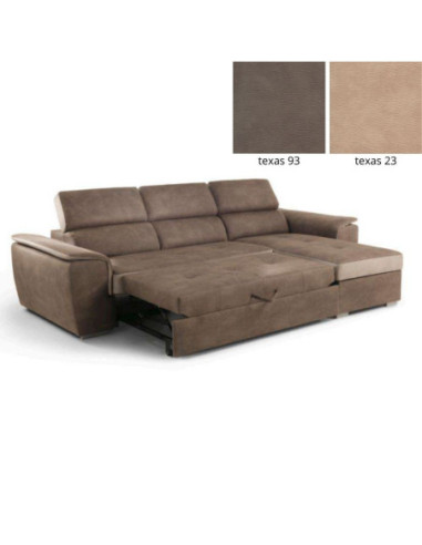 Divano letto Symposio con penisola marrone beige - Kallea