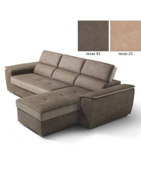 Divano letto Symposio con penisola marrone beige - Kallea