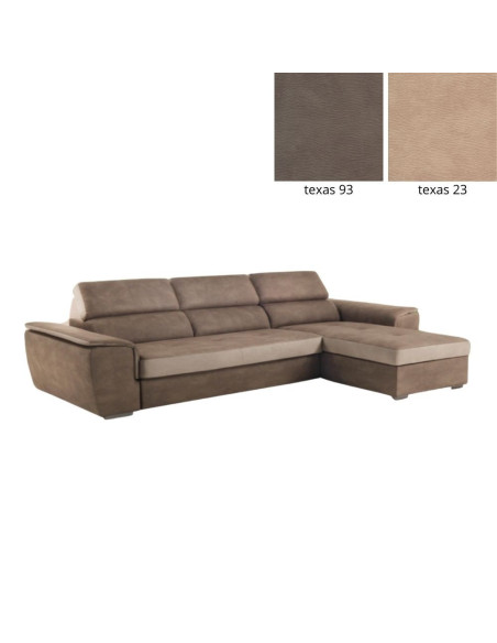 Divano letto Symposio con penisola marrone beige - Kallea