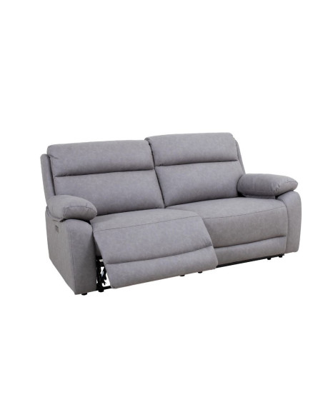 Divano 2P maxi Siviglia recliner elettrico sx nabuk light grey - Kallea