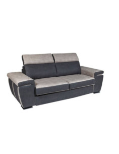 Divano letto Dream 3 posti bicolore grigio chiaro scuro poggiatesta recliner 226x108 - Kallea