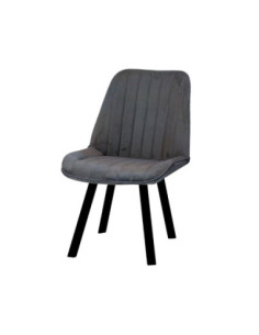 Sedia imbottita Layla grigio antracite con decoro - Kallea 2