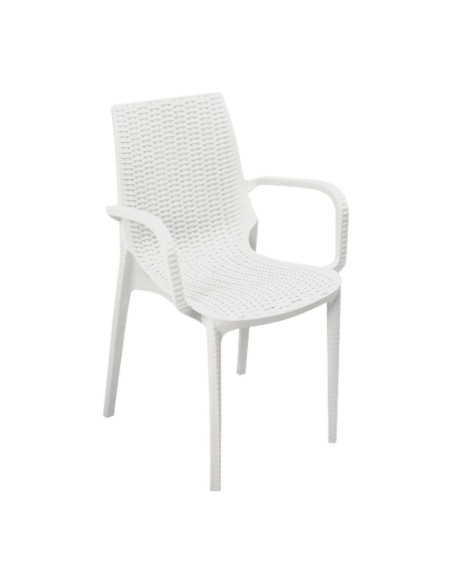 Poltroncina Nirvana polipropilene bianca effetto rattan - Kallea
