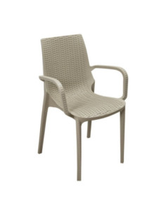 Poltroncina Nirvana polipropilene beige effetto rattan - Kallea