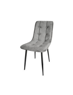 Sedia imbottita Dani grigio antracite vellutino a quadri - Kallea 2