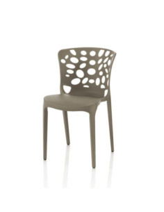 Sedia Bastian polipropilene tortora schienale traforato - Kallea 2