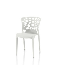 Sedia Bastian polipropilene bianca schienale traforato - Kallea 2
