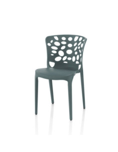 Sedia Bastian polipropilene grigio metal schienale traforato - Kallea 2