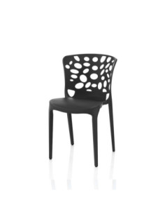 Sedia Bastian polipropilene nera schienale traforato - Kallea 2