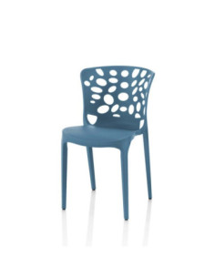 Sedia Bastian polipropilene blu petrolio schienale traforato - Kallea 2