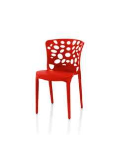 Sedia Bastian polipropilene rossa schienale traforato - Kallea 2