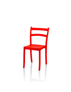 Sedia Samara polipropilene rossa schienale 2 fasce orizzontali - Kallea 2