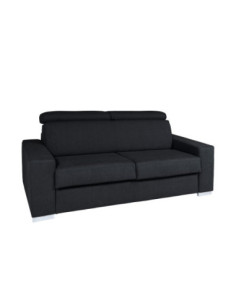Divano letto Devon 3 posti nero poggiatesta recliner 209x108 - Kallea