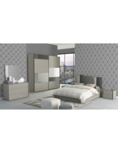 Camera da letto Karol colore tortora effetto marmo nero - Kallea 2