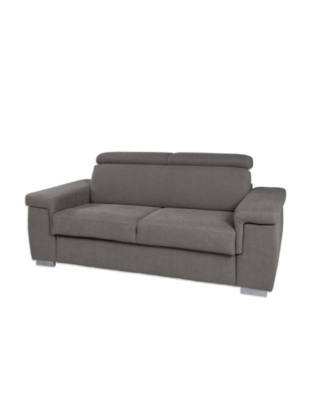 Divano letto Delhia 3 posti grigio poggiatesta recliner 226x108 - Kallea