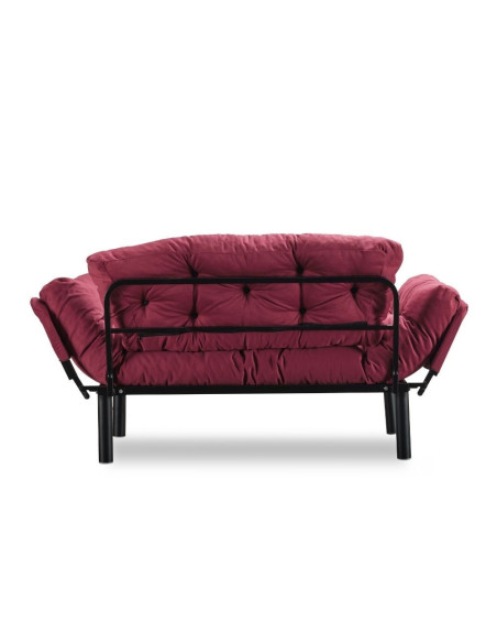 Divano letto Nitta bordeaux 190x70 braccioli reclinabili - Kallea