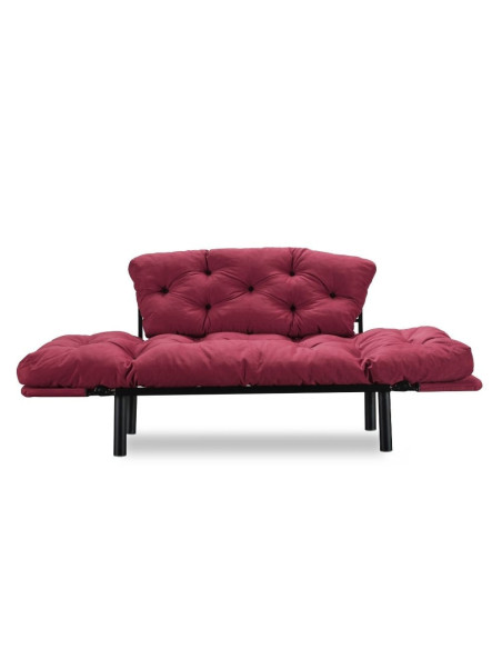 Divano letto Nitta bordeaux 190x70 braccioli reclinabili - Kallea