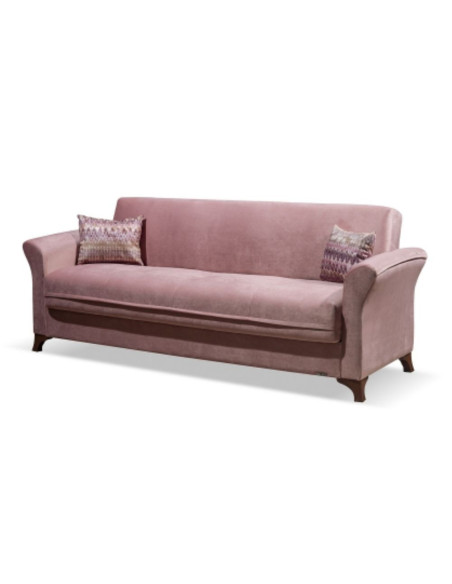 Divano Buket 3 posti letto contenitore rosa antico - Kallea