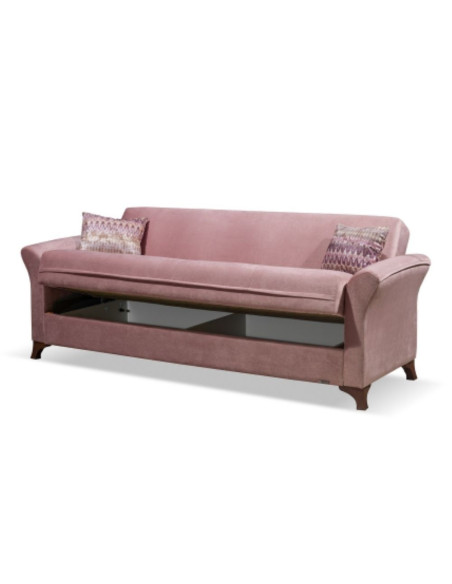 Divano Buket 3 posti letto contenitore rosa antico - Kallea