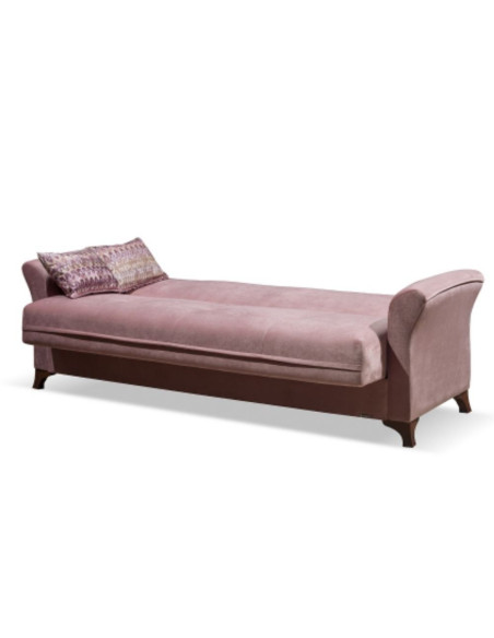 Divano Buket 3 posti letto contenitore rosa antico - Kallea