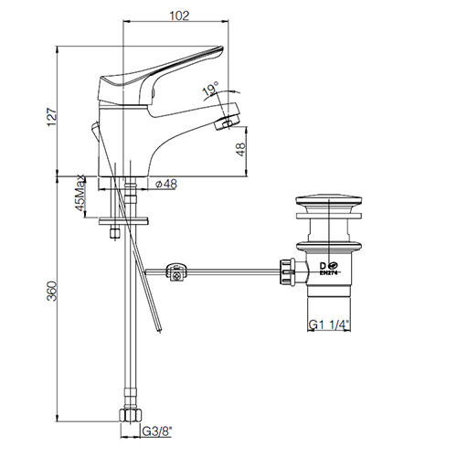 Dimensioni lavabo