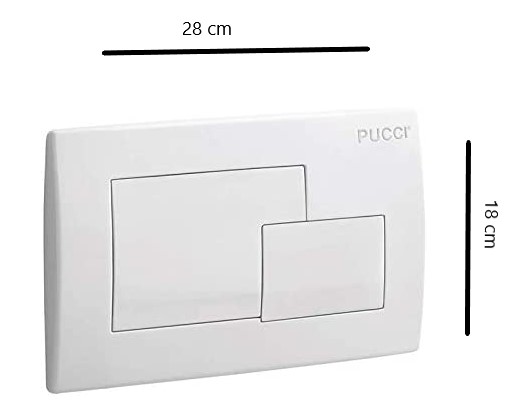 Placca di scarico Pucci doppio tasto serie ECo2 cod. 8000510 Bianca