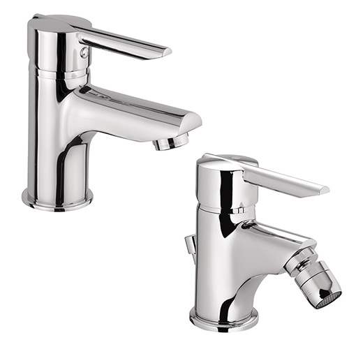Rubinetto Miscelatore Per Lavabo Bidet - Testa Mobile, Cromato, Con 2 Tubi Flessibili, Installazione Facile